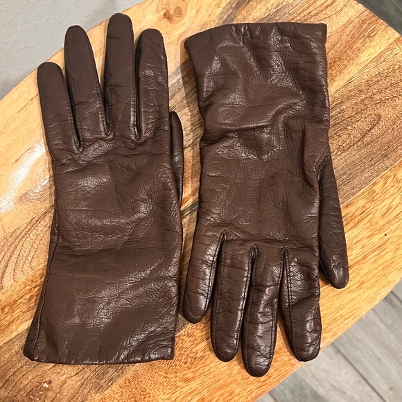 Accessories - Vintage Brown Leather Gloves